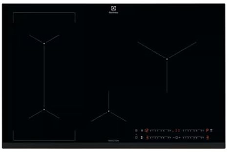 • Vetroceramica ad induzione - 80 cm • Connessione Hob²Hood® • Profilo 5 mm • Controllo elettronico con comandi Slider Touch • 4 zone di cottura • Riscaldamento rapido automatico • Blocco impostazioni