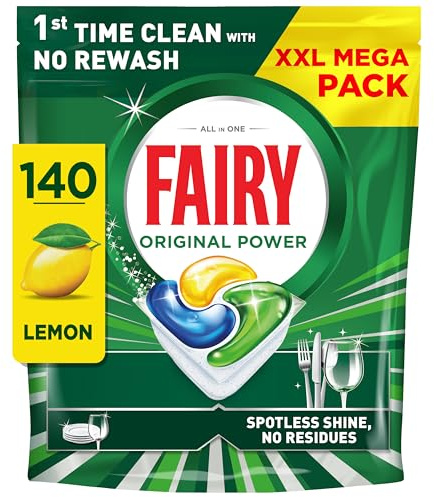 Fairy Original Power Dishwasher Tablets Lemon, 140 Capsules