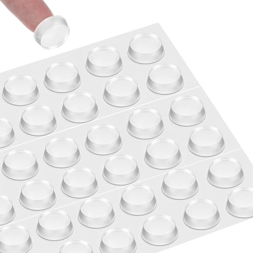 Clear Rubber Pads Stoppers Bumper Feet Glass Table Top Anti Slip Adhesive | 36Pcs 20*5mm Silicone Furniture Pads Rubber Stoppers Self Adhesive Round Glass Worktop Sticky Feet Chair Leg Floor Protectors