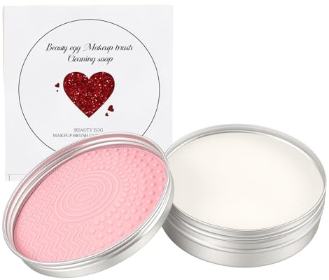 Nettoyant Pinceaux Maquillage Savon Solide avec Tapis Texturé, Brush Cleaner Portable, Nettoyeur Profond pour Poils Sensibles, Lave Pinceaux Maquillage Efficace et Durable, Pinceaux Cosmétiques