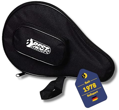 Best Sporting Tischtennisschläger Hülle schwarz mit Ballfach - Tischtennisschläger Tasche für 1 Schläger und 3 Tischtennisbälle - Hülle Tischtennisschläger mit praktischer Trageschlaufe, 23201, blau, Einheitsgröße