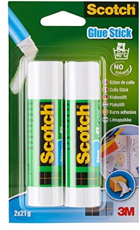 Scotch Colla Stick Permanente, senza Solventi, Tradizionale, 2pz x 21 g