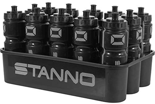 Stanno Flaschenträgerset - 12 hochwertige 0,75L Flaschen - Langlebig und tragbar - Schwarzes Design - Ideal für Sportmannschaften und Trainingskurse - No Colour - Maat One size