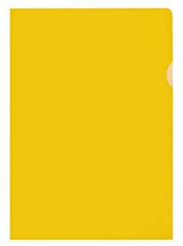 Kangaro K-34008 Lot de 10 porte-documents A4 en polypropylène 120 microns Jaune grainé 31 x 21,6 x 0,4 mm