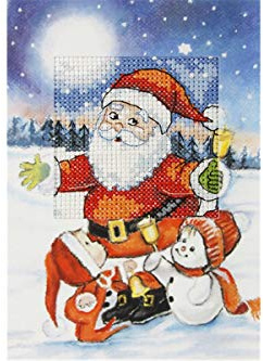 Orchidea Santa and Snow People Card Cross Stitch Kit