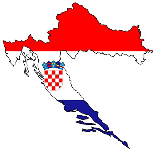 Samunshi® Kroatien Aufkleber Autosticker in Nationalfarben - 10x9,8cm
