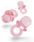 Kleenes Traumhandel 100 Dekoschnuller - Vintageschnuller - Schnuller als Deko für Geburtstage, Babypartys, 80/90er-Partys und weitere Anlässe - Rosa - 2 cm