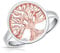 DTPsilver® 925 Sterling Silver Rose Gold Plated Round Ring - Tree of Life