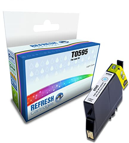 Refresh Cartridges Compatible Ink Cartridge Replacement for Epson T0595 (Light Cyan)