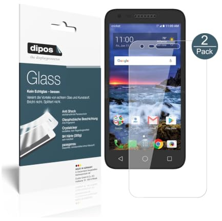 dipos 2x Displayschutzfolie 9H klar für Alcatel Verso