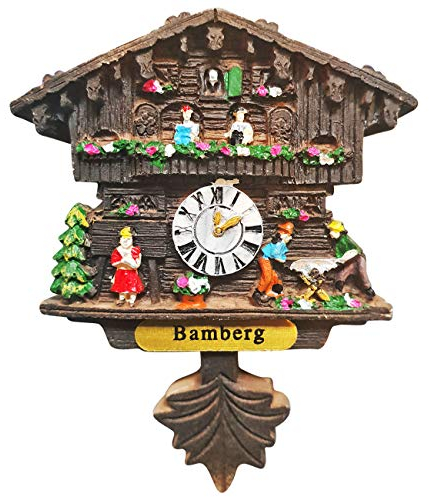 Ciffre Kuckucksuhr Magnet Polyresin Kühlschrank Handmade - Bamberg