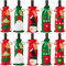 The TWIDDLERS - 10 weihnachtliche Weintüten, Flaschenhüllen mit Kordelzug und Geschenkanhänger, Wiederverwendbare Weihnachtstüten Xmas Party Bag Decorations - 5 Verschiedene Designs
