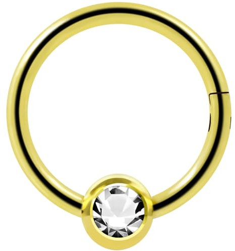 Monster Piercing - Nasenpiercing Septum - Ring - Segmentklicker aus Chirurgenstahl 316L mit Kugel Stabstärke: 16G (1,2mm); Durchmesser: 6mm bis 12mm. Hypoallergen.