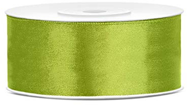 25mm x 25m Rolle Satinband Geschenkband Schleifenband Dekoband Satin Band (Apfelgrün)