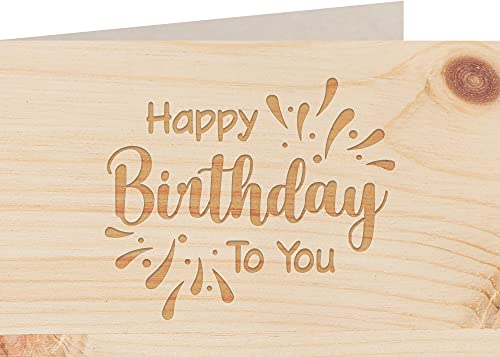 Geburtstagskarte aus Holz - Happy Birthday to you - 100% handmade in Österreich - Postkarte, Geschenkkarte, Grußkarte, Klappkarte, Karte, Einladung, Holzart:Zirbe