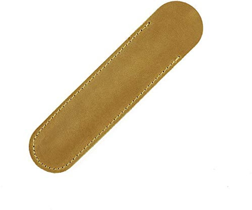 Leder-Federmäppchen aus Leder, Stifteetui, einzelne Füllfederhalter-Tasche, handgefertigt, weiche Stift-Schutzhülle für Stifte, 1 Packung (15 cm x 3,5 cm, Khaki)