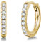 Damen Creolen Ohrringe Klein Runde Knorpel aus 925 Sterling Silber Gold Plattiert mit Rundschliff Cubic Zirkonia Schmuck - Durchmesser: 12.5 mm