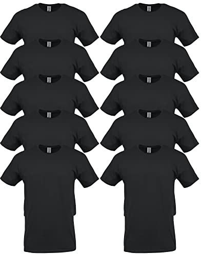 Gildan Unisex T-shirt aus Schwerer Baumwolle Mehrfarbig ,Stil G5000 T-Shirt, Schwarz, XL