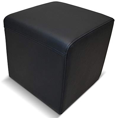 Quattro Meble Schwarzes Echtleder Hocker 40x40x40 cm Leder Toledo Nero Sitzhocker Rindsleder Sitzwürfel Polsterhocke Fußhocker r Echt Leder Puff