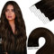 YoungSee Tape Extensions Echthaar Dunkelbraun Echthaar Extensions Tape Ombre 35cm Invisible Tape in Extensions Echthaar Braun Balayage Tape Haarverlangerung Echthaar Tape in Haare Glatt 50g #2/2/6