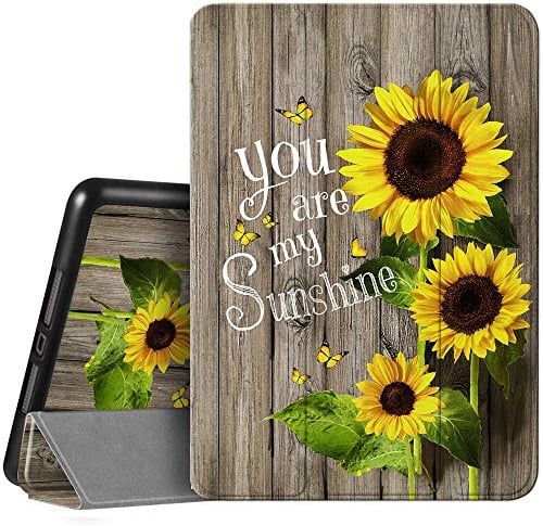 Hi Space iPad 8. / 7. Generation Hülle iPad 10.2 Hülle mit Stifthalter 2020 2019, Sonnenblume Holz Blume Blumen Schutz Stoßfest Cover Auto Sleep Wake für A2270 A2428 A2429 A2197 A2198 A2200