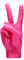 CandleHand Peace Sign Handgeste Kerze - Große echte Handgröße 20 x 7 x 7 cm - Ungewöhnlicher Geburtstag, Büro, Einweihungsgeschenk (Rosa)