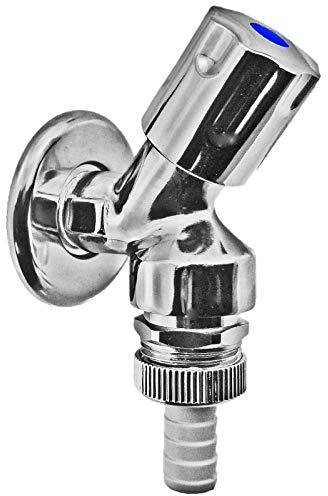 MegaHaustechnik Geräteventil Wandanschluß 1/2 Zoll AG, Rückflußverhinderer, Rohrbelüfter, Comfortgriff, Tülle Außendurchmesser 14mm für 1/2“ Schlauch, Spülmaschine Waschmaschine Anschlußventil