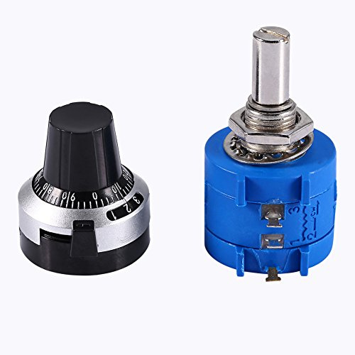 10K Ohm 3590S-2-103L Potentiometer, Rotationsdrahtgewickeltes Präzisionspotentiometer Einstellbares Widerstandspotentiometer mit Topf 10 Umdrehungen +