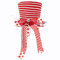 Christmas Tree Top Hat with Red and White Stripes Retractable Bow Ribbon Christmas Top Hat Decorations