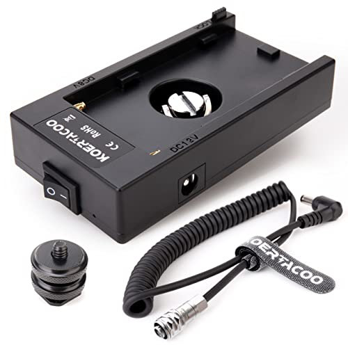 KOERTACOO Power Supply Battery Plate Adapter + BMPCC 4K and 6K Locking DC Cable to Power Blackmagic Pocket Cinema Camera 4K/6K,Compatible with Sony NP-F970 F960 F770 F750 F570 F550 Battery.