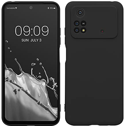 kwmobile Custodia Compatibile con Xiaomi Poco M4 Pro Cover - Back Case per Smartphone in Silicone TPU - Protezione Gommata - nero matt