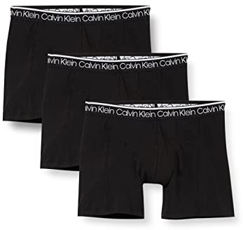 Calvin Klein Uomo Pantaloncini Boxer Confezione da 3 Boxer Brief Intimo, Nero (Black W/Black WB), M