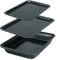 ZENO Baking Trays for Oven Non Stick - 3 Set | Baking Trays for Oven | Cooking Tray for Ovens | Durable Carbon Steel Pan | Non-Stick Coating | Cooking and Roasting | Dishwasher Safe