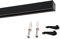 Deco-Raum Binario per tende su misura, in alluminio, rettangolare, piatto, fissaggio a soffitto, per tende con chiavistello, nero, 330 cm, quadrato