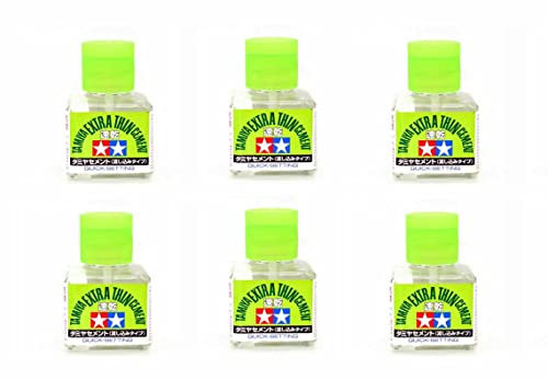 SIX PACK - Tamiya 87182 Extra Thin Liquid Cement Adhesive Quick Set (40ml)
