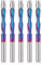 5PCS Down Cut Spiral Flush Trim Router Bit,1/4 Shank 1-1/8 Cutting Length Extra Long 3 OVL,Carbide Spiral Pattern Router Bit with Nano Coated for Woodwoking (5)