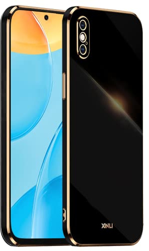 EASSGU [Electroplated frame Phone Case for iPhone XS Max (6.5 Inches), Soft TPU Silicone Color Protective Cover - Black