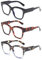 JM 3er-Pack übergroße Quadratische Lesebrille, Brille Blaulichtfilter Damen Computerleser