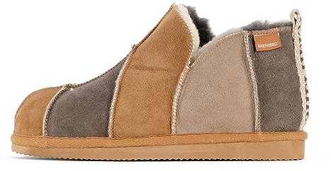 Shepherd of Sweden - Annie Pantuflas de Piel de Oveja - Mujer - 100% Piel de Oveja - Cálidas y Suaves - Patchwork Limited Edition, 37.5 EU