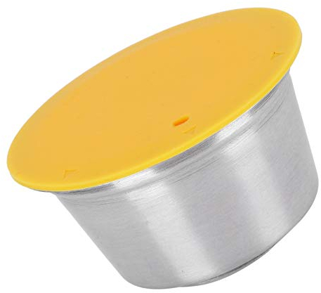 Kaffee kapsel Wiederbefüllbare Nachfüllbare Filtertasse aus Edelstahl Ersatz Kapseln für Kaffeemaschine (Gelb)