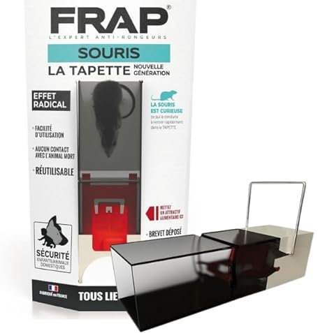FRAP - Tapette Souris Nouvelle Génération - Piège À Souris - Sécurisé Et Réutilisable - Effet Radical - Tous Lieux