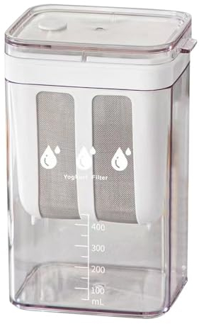 Gralara Colador de Alimentos, colador de Yogurt, Filtro de té Reutilizable, Utensilios de Cocina, contenedor de Leche de Nuez con Tapa, Filtro de Jugo para