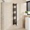 Warmehaus Touch Screen Electric Heated Towel Rail Curved Thermostatic Bathroom Towel Radiator with Timer Black - 1600x300mm