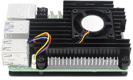 JMT Ventilateur de refroidissement PWM sans balais DC5 V 4 broches 30 x 30 x 7 mm compatible avec carte mère Raspberry Pi 5 (ventilateur de refroidissement + boîtier)