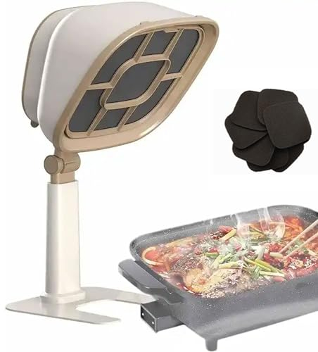 BDJSN Tisch-Dunstabzugshauben, abnehmbarer tragbarer Abluftventilator mit 3300 U/min, waschbare, geräuscharme Herd-Dunstabzugshaube, mit 10 Filterwatte, Küchen-Wohnmobil-Ventilator für Grill, Hot Pot