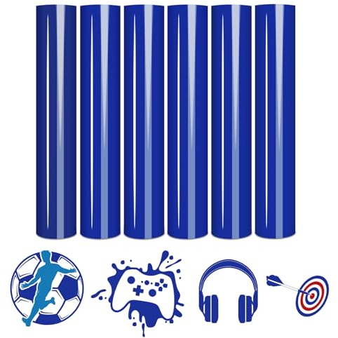 Tintnut Blue Heat Transfer Vinyl,6 Sheets 12 x 10 HTV,Iron on Vinyl for T-Shirts