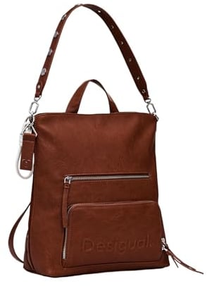 Desigual Accessories-Zaino in Poliuretano, Misura Media, PU Back Pack Medium Donna, Marrone, Taglia Unica