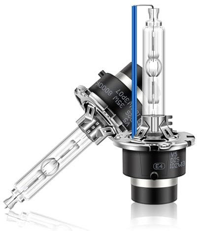 Erato D2S Xenon Brenner HID Scheinwerferbirnen, 8000K 35W Diamond Blau Birnen Entladungslampe Fernlicht 12V Xenon Ersatzlampe Scheinwerfer wasserdicht Auto HID Ersatz Kit,2 Stücke