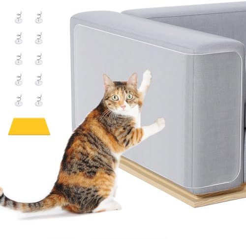 Cat Dog Anti Scratch Tape, 6 Packs Anti Scratch Furniture Protector, Clear Cat Sofa Protector Door Scratch Protector, Training Self Adhesive Tape for Carpet, Sofa, Couch, Door