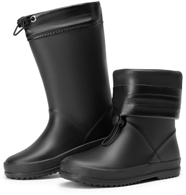 DREAM PAIRS Kinder Regenstiefel Gummistiefel,Schwarz,35